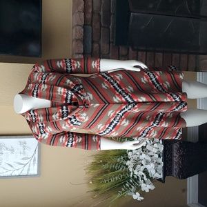 🆕️ Amanda Lane Cowl Neck Aztec Print ¾ Sleeve Dress WOMEN'S SIZE: XL